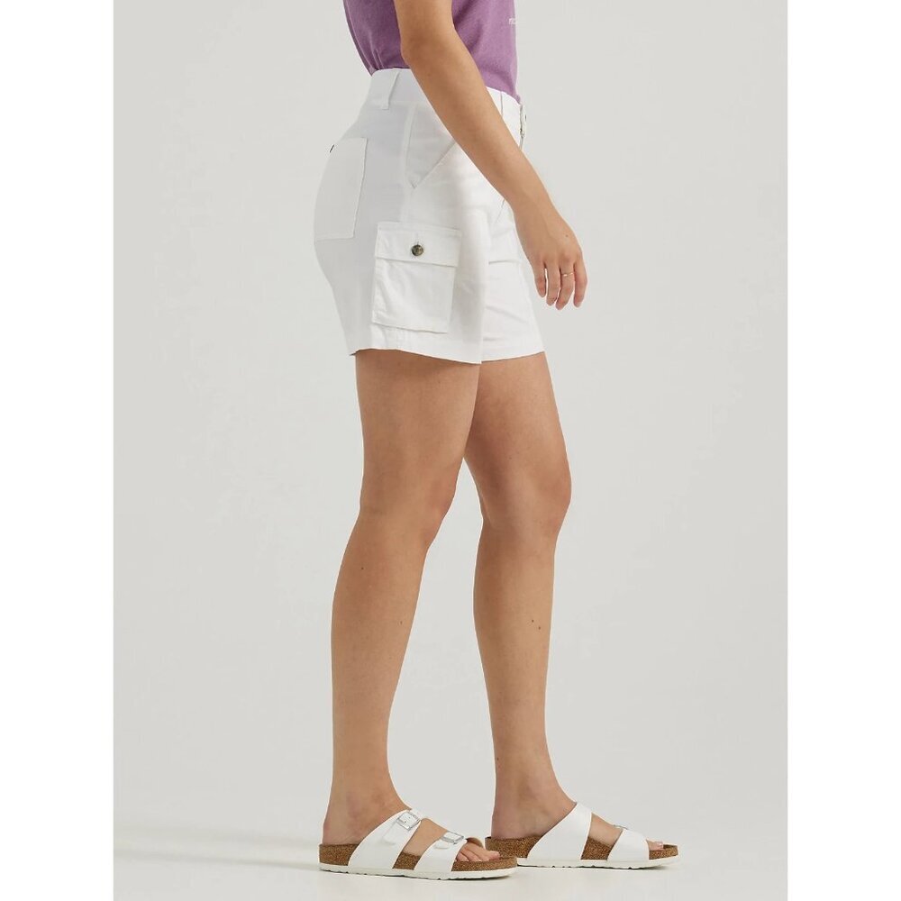 Lee Ultra Lux Comfort Cargo Short Womens 30 High Rise Stretch Relaxed Fit White - Picture 15 of 15